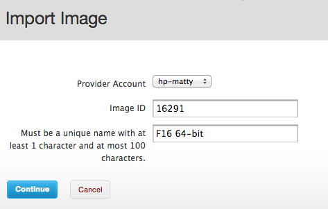 Importing an image into Aeolus Conductor
